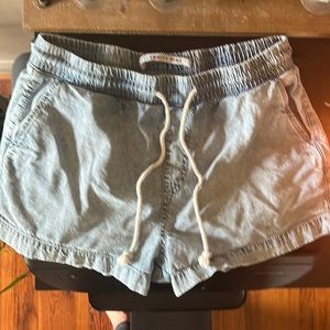 Cute soft elastic waist drawstring shorts